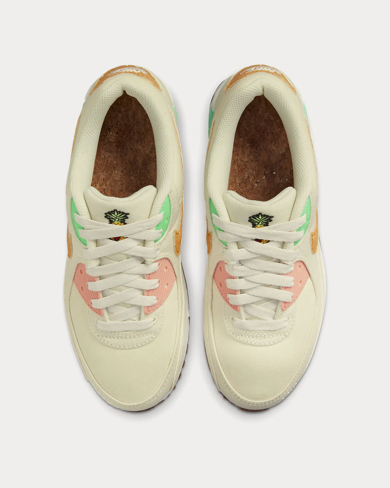 Nike Air Max 90 LX Coconut Milk / Green Glow / Light Bone / Metallic Gold Low Top Sneakers - 3