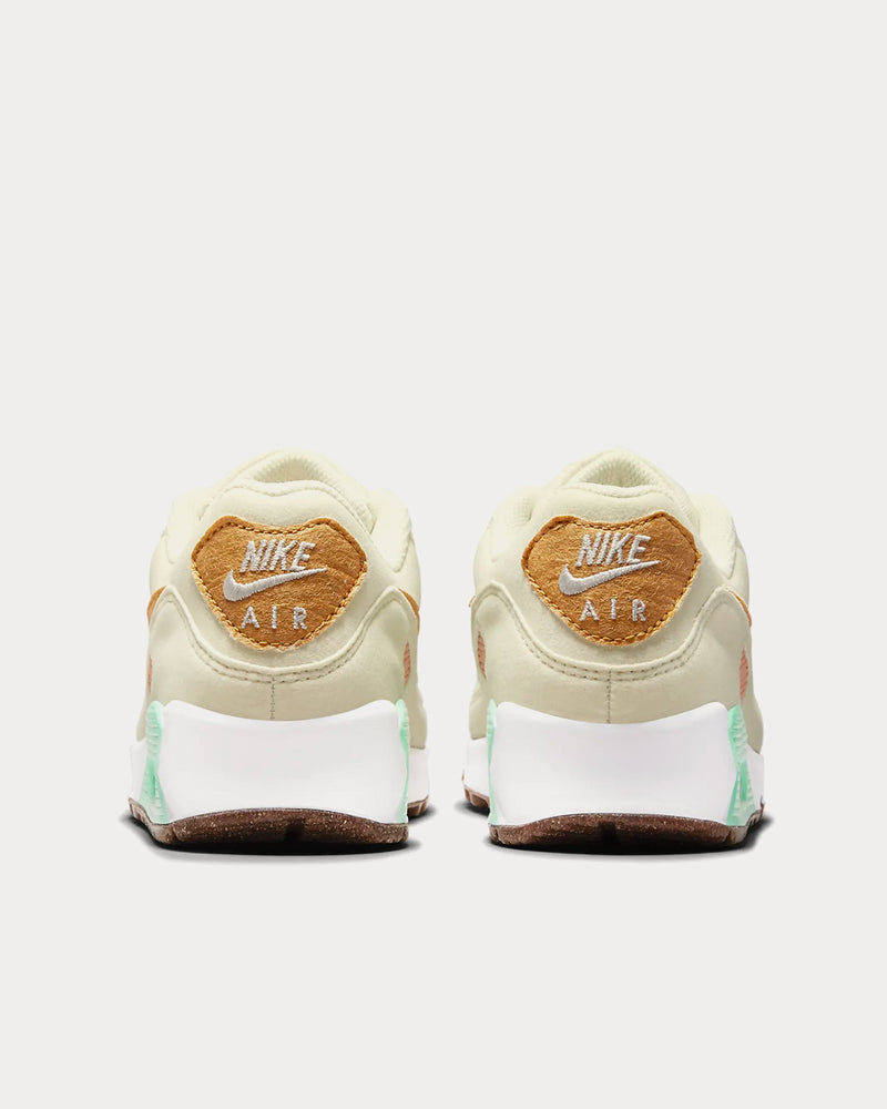 Nike Air Max 90 LX Coconut Milk / Green Glow / Light Bone / Metallic Gold Low Top Sneakers - 4