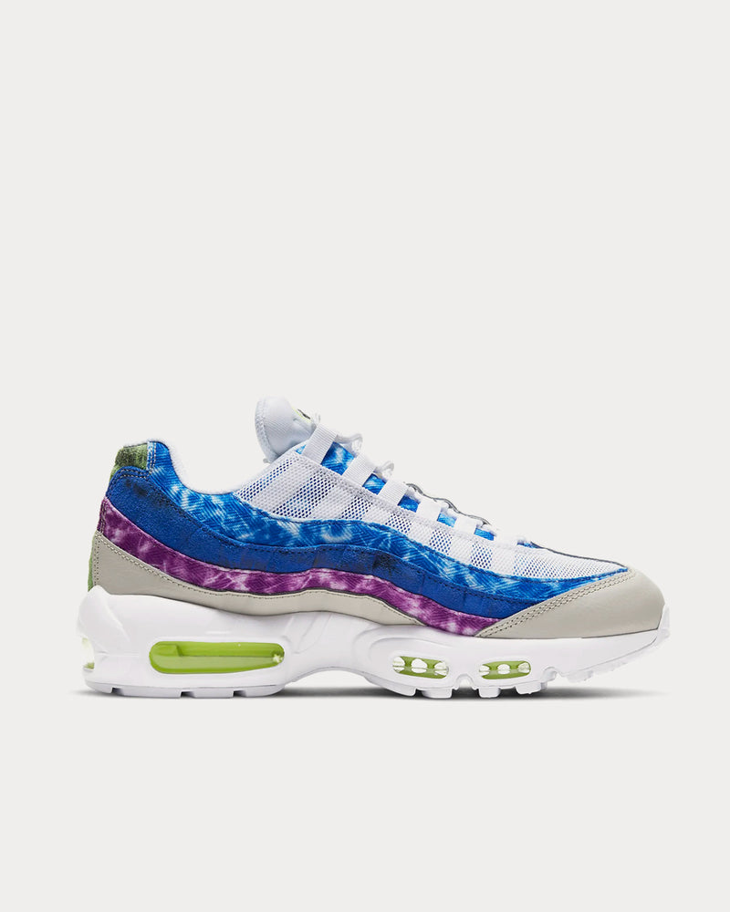 Nike Air Max 95 White, Light Bone, Dark Smoke Grey, Barely Volt Low Top Sneakers - 2