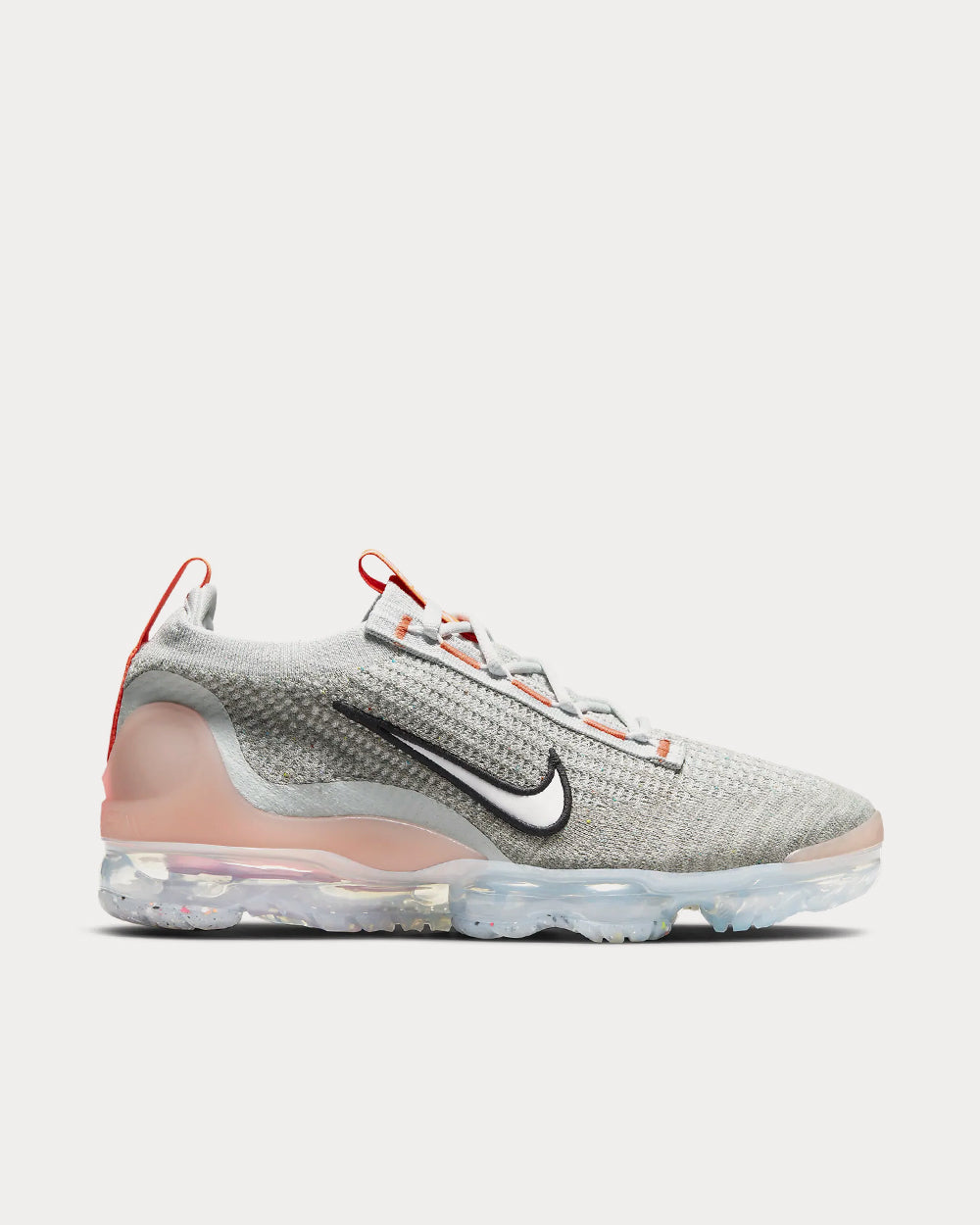 Nike Air VaporMax 2021 FK Grey Fog / Bright Mango / Anthracite / White Low Top Sneakers - 1