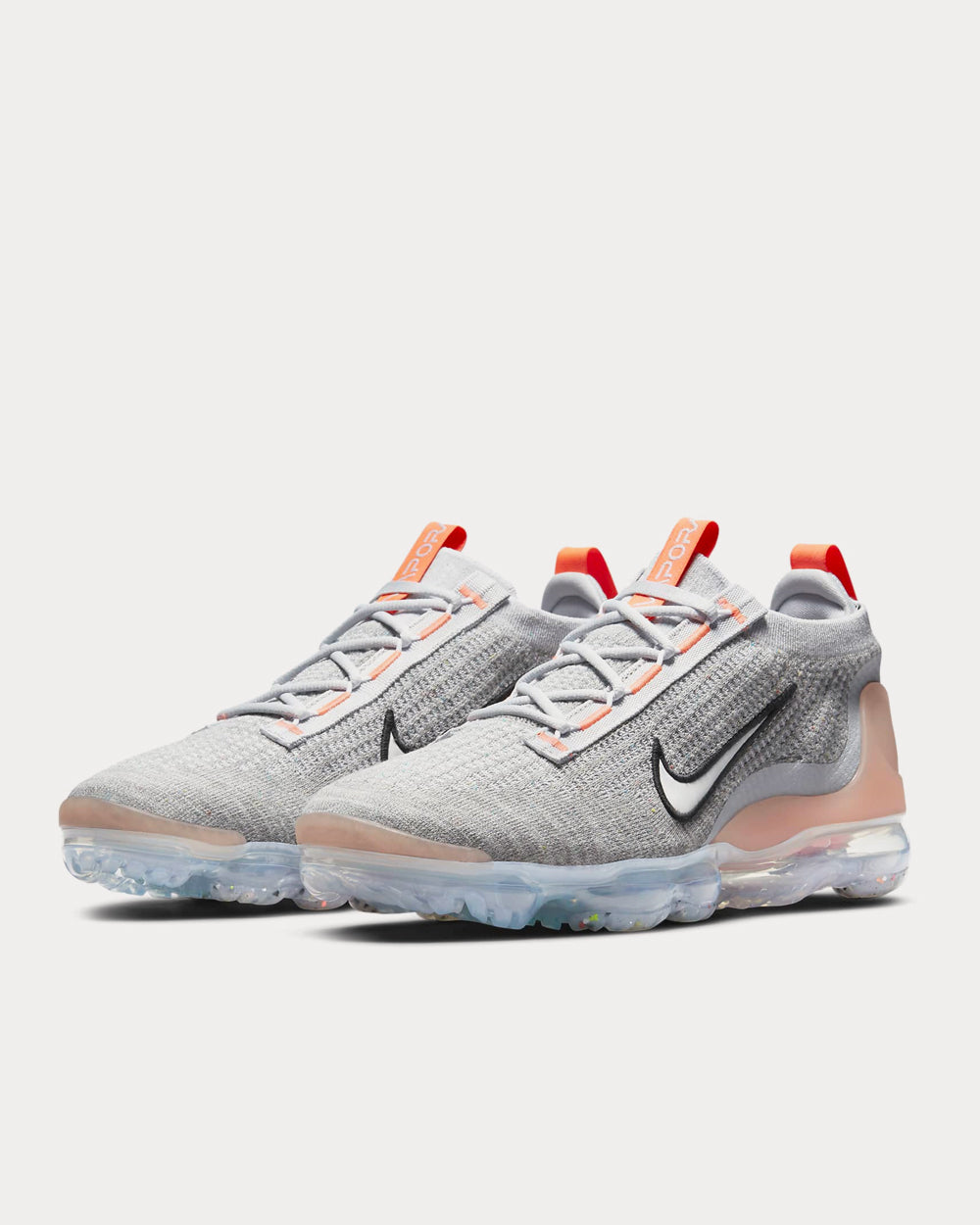 Nike Air VaporMax 2021 FK Grey Fog / Bright Mango / Anthracite / White Low Top Sneakers - 2