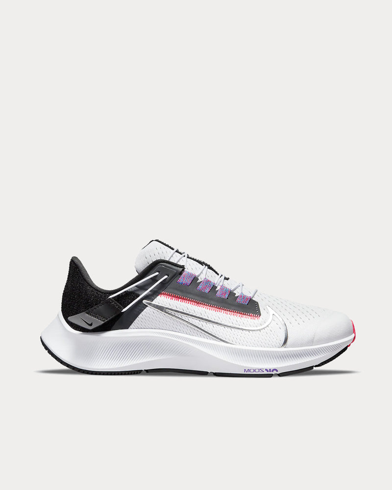 Nike Air Zoom Pegasus 38 FlyEase White / Black / Flash Crimson / Metallic Silver Running Shoes - 1