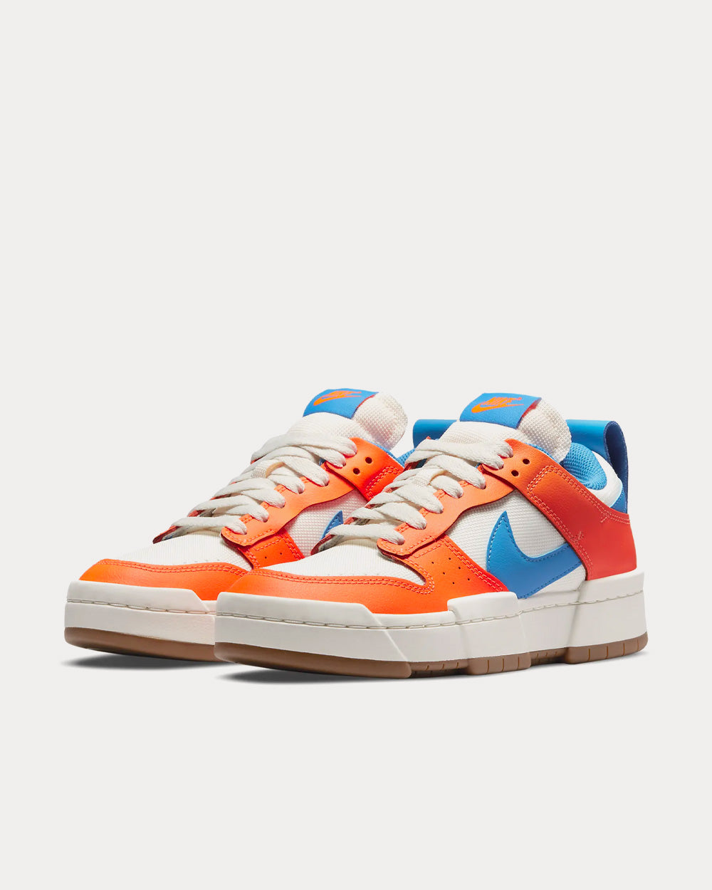 Nike Dunk Low Disrupt Sail / Total Orange / Gum Medium Brown / Light Photo Blue Low Top Sneakers - 3