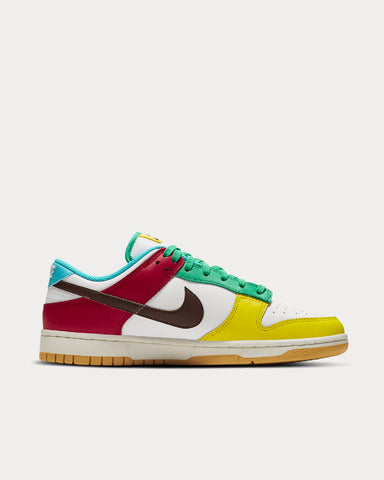 Nike Dunk Low SE White / Roma Green / Turquoise Blue / Light Chocolate Low Top Sneakers