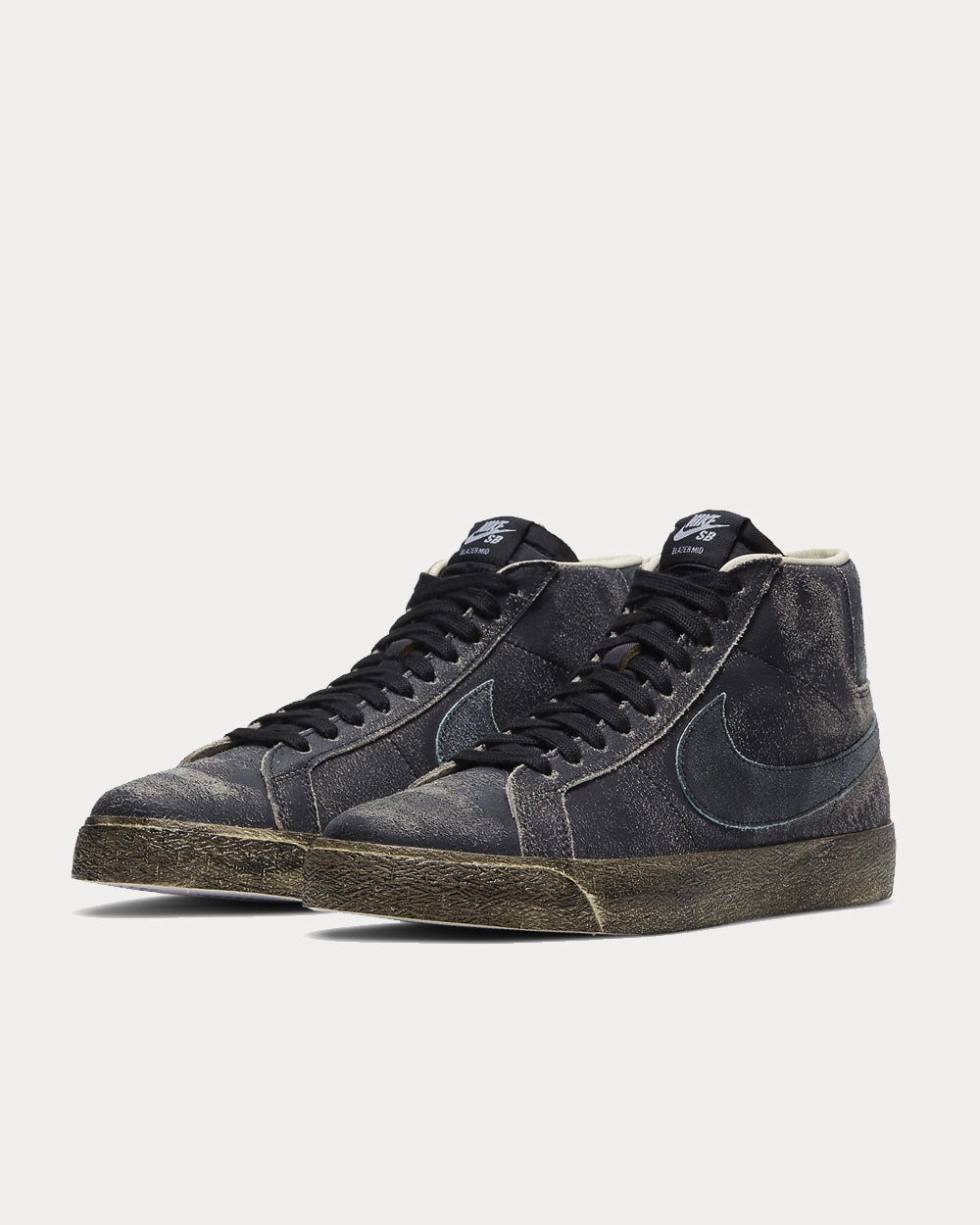 Nike SB Zoom Blazer Mid Premium Black/Coconut Milk/Light Dew/Light Dew High Top Sneakers - 2