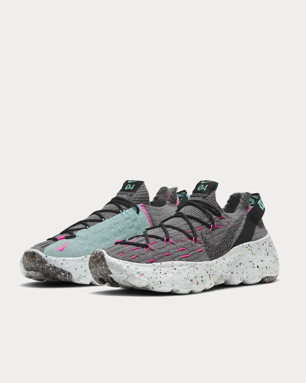 Nike Space Hippie 04 Smoke Grey, Pink Blast, Tropical Twist, Black Low Top Sneakers - 2