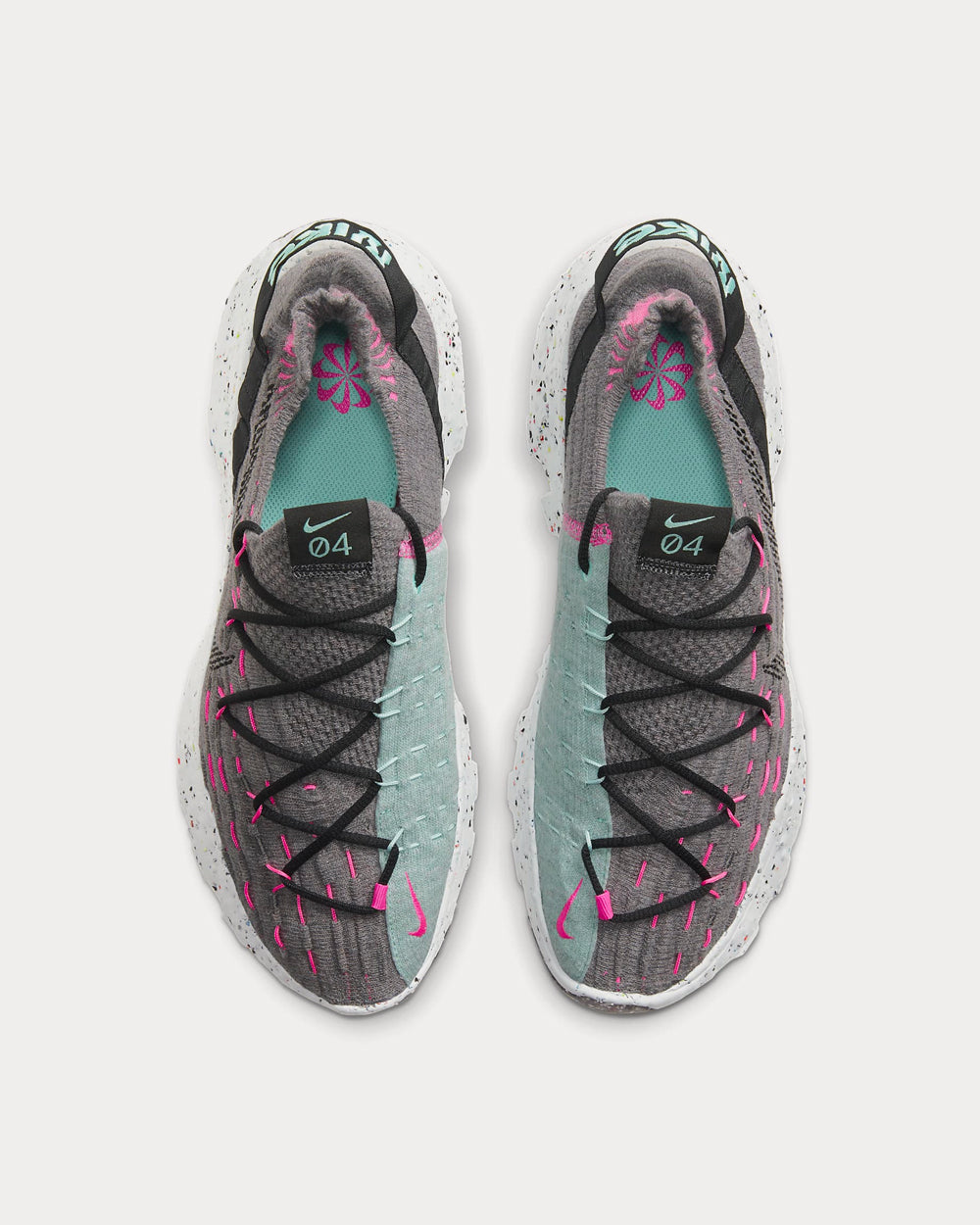 Nike Space Hippie 04 Smoke Grey, Pink Blast, Tropical Twist, Black Low Top Sneakers - 3