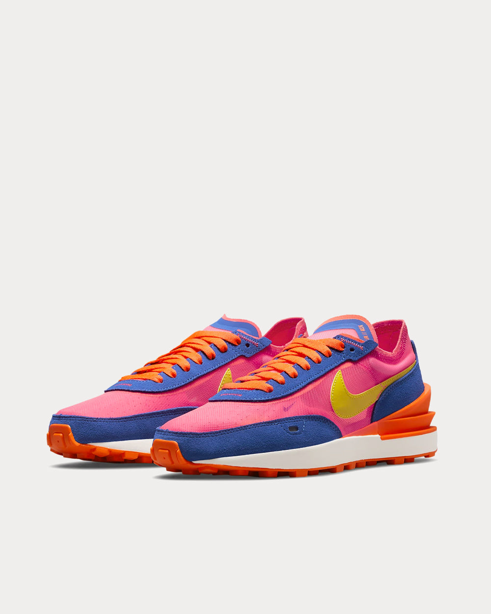 Nike Waffle One Racer Blue / Hyper Pink / Siren Red / Bright Citron Low Top Sneakers - 3