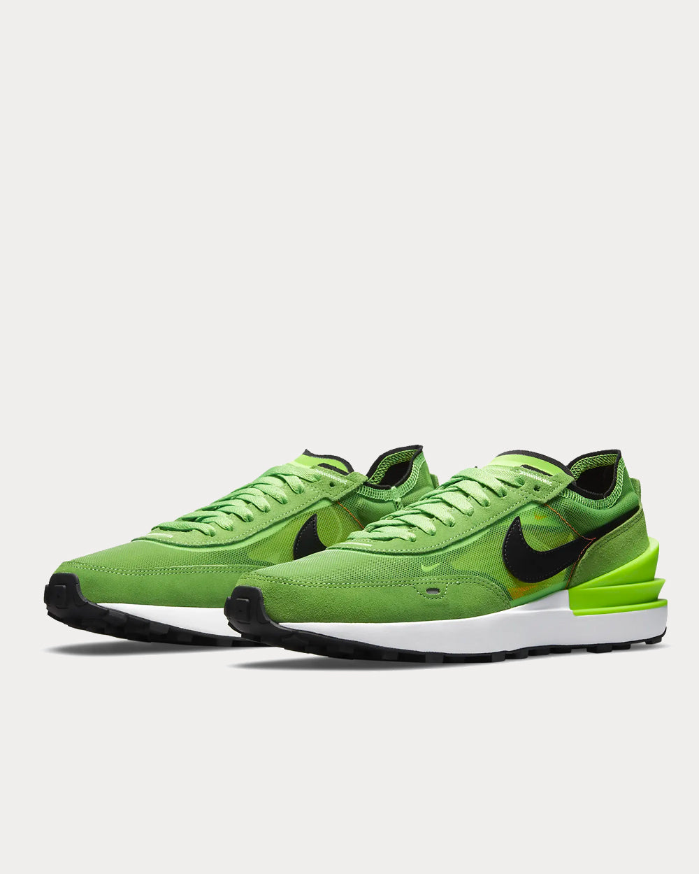 Nike Waffle One Electric Green / Mean Green / Hyper Crimson / Black Low Top Sneakers - 2