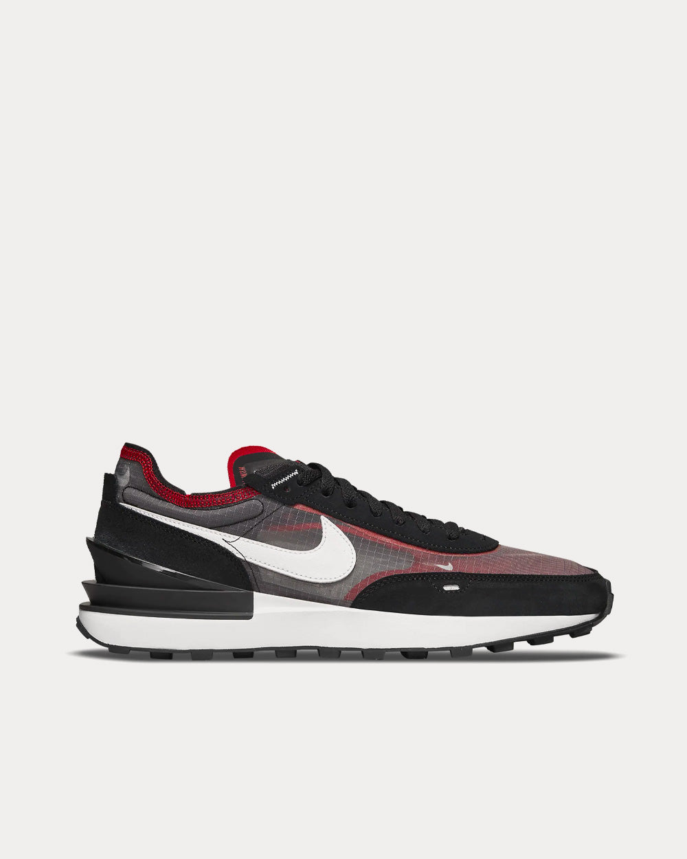 Nike Waffle One SE Black / Sport Red / White Low Top Sneakers - 1