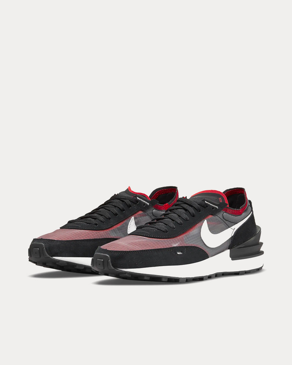 Nike Waffle One SE Black / Sport Red / White Low Top Sneakers - 3