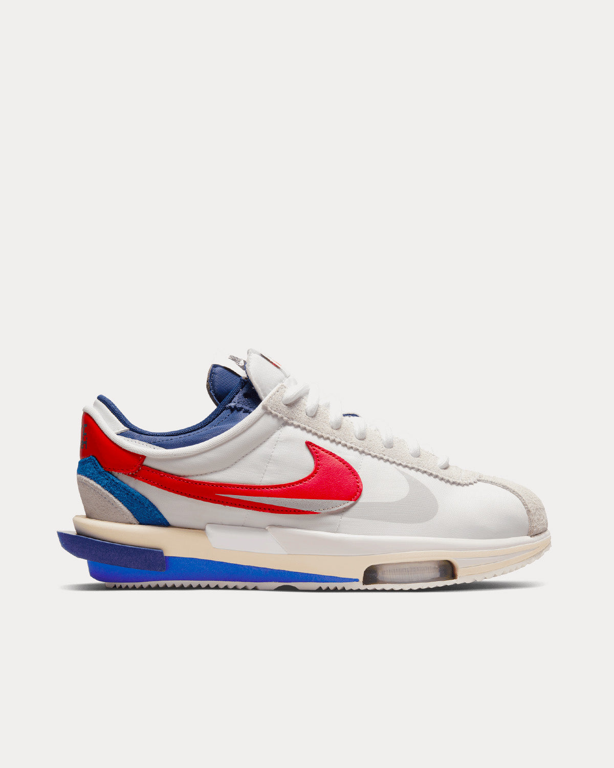 Nike x sacai Zoom Cortez SP White / University Red / Cream Low Top Sneakers  - Sneak in Peace