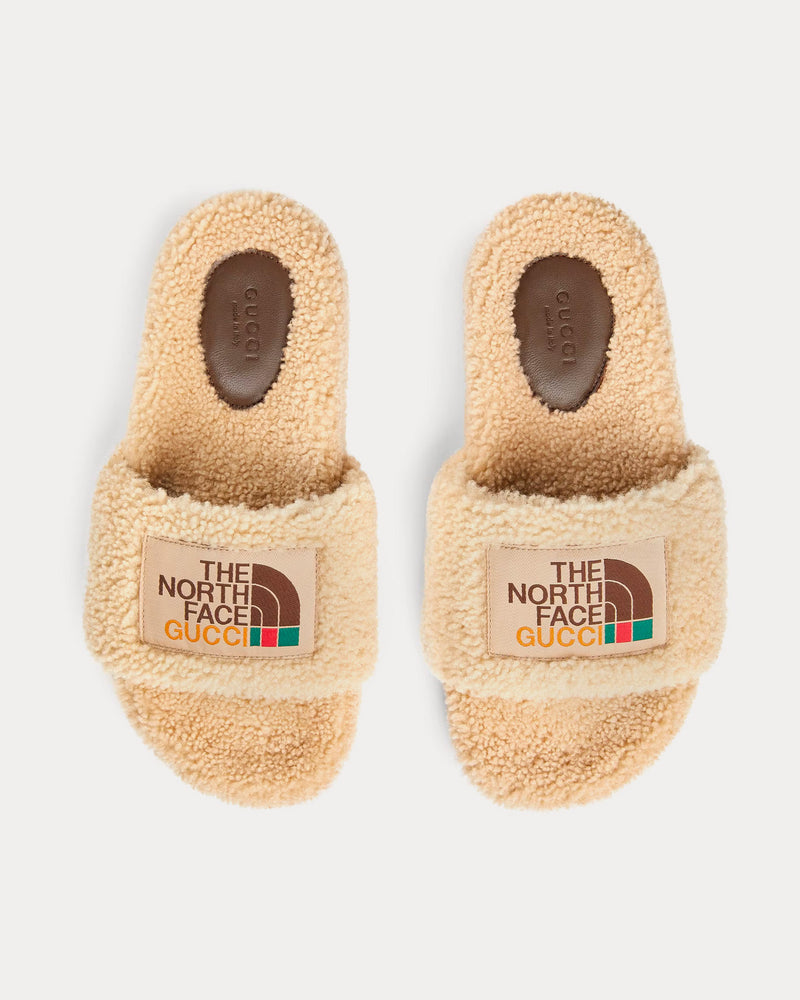 Gucci x The North Face Merino Wool Beige Slides - 2