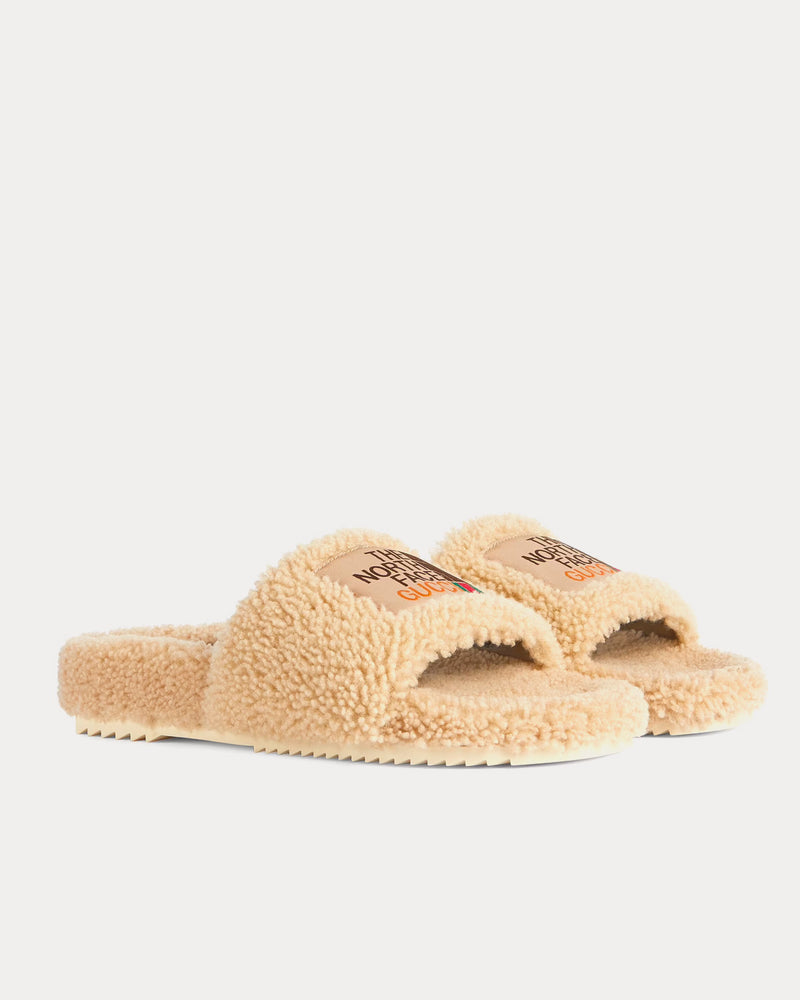 Gucci x The North Face Merino Wool Beige Slides - 3