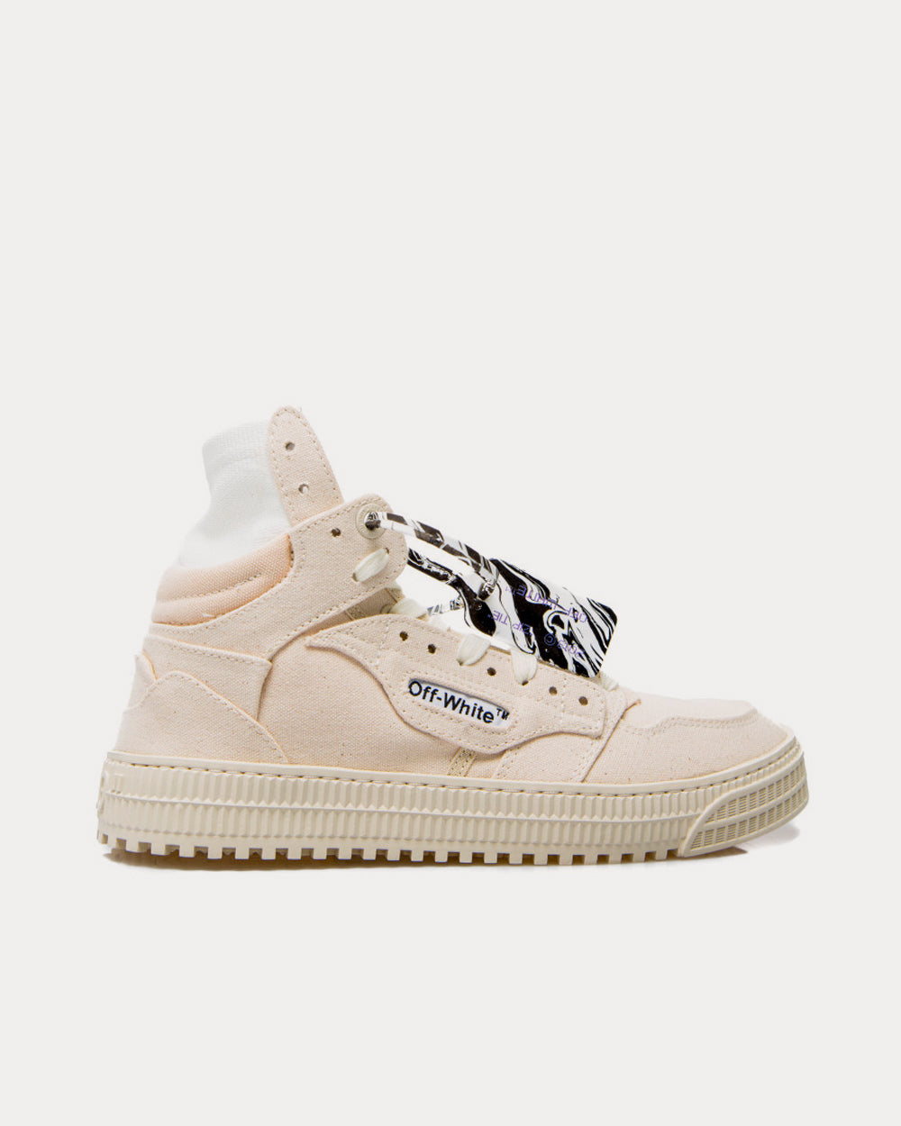 Off-White 3.0 Off Court Canvas Beige High Top Sneakers - 1