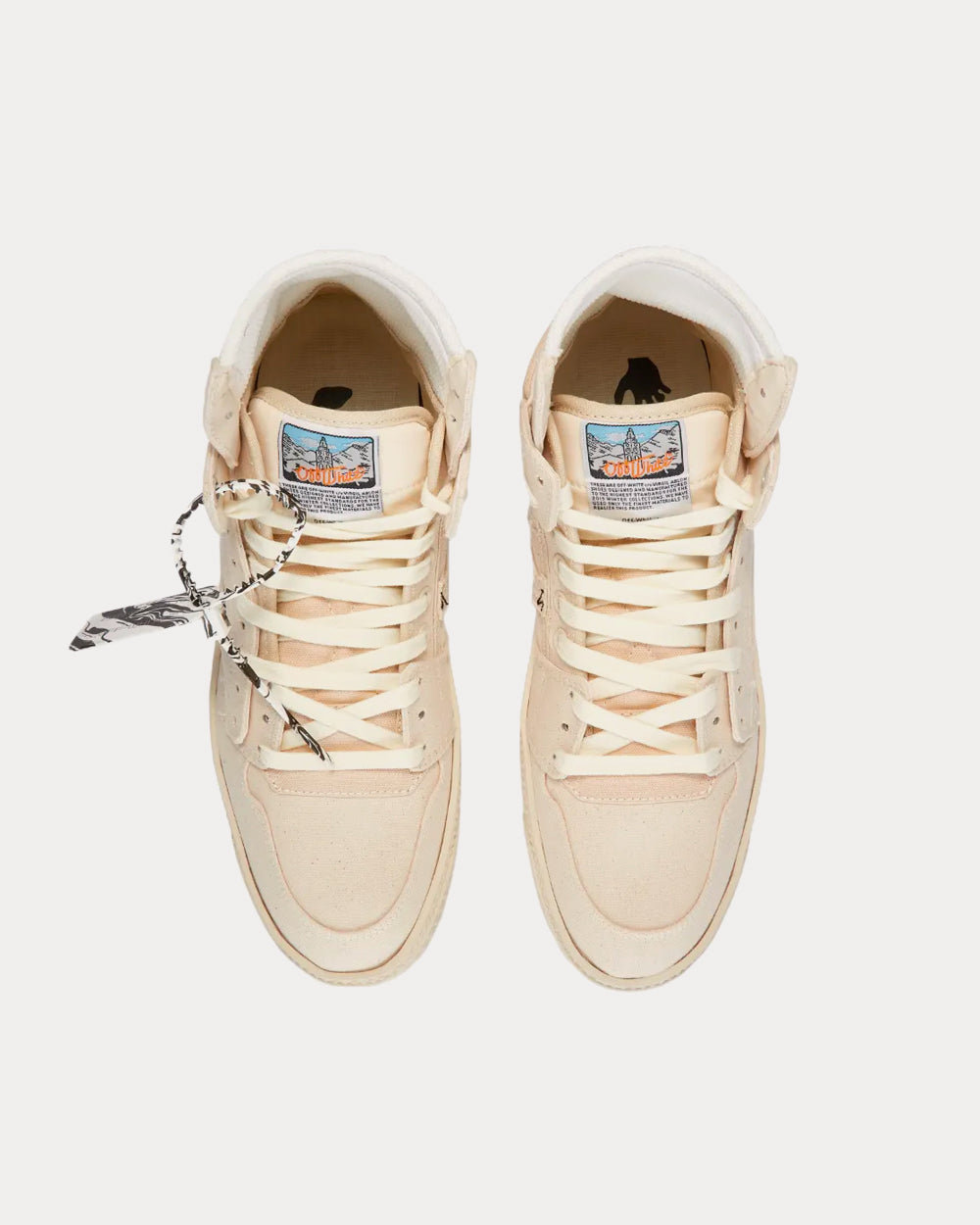 Off-White 3.0 Off Court Canvas Beige High Top Sneakers - 2