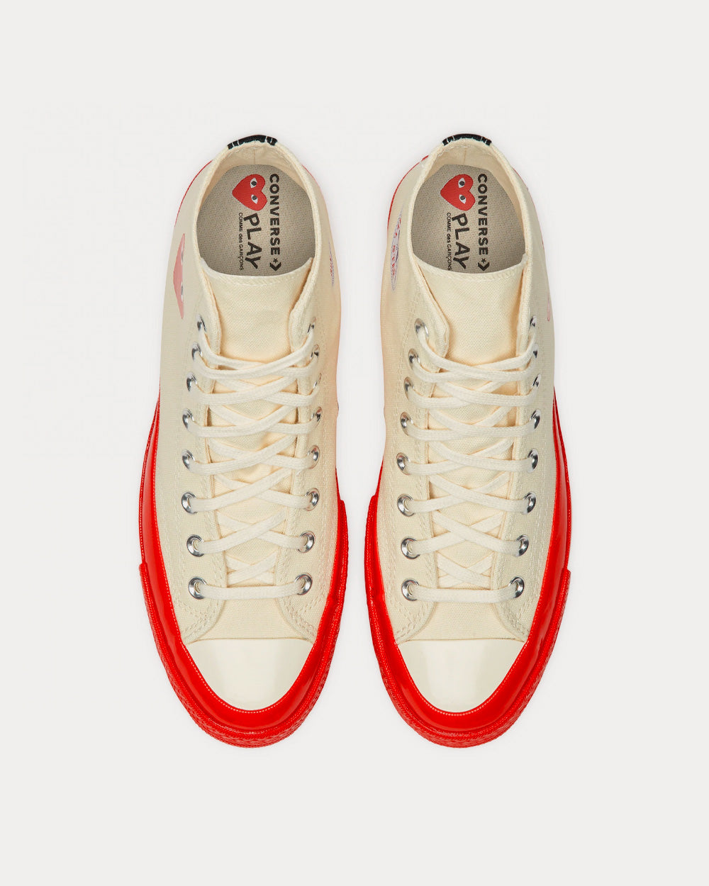 Converse x Comme des Garçons PLAY Chuck 70 White / Red High Top Sneakers - 2