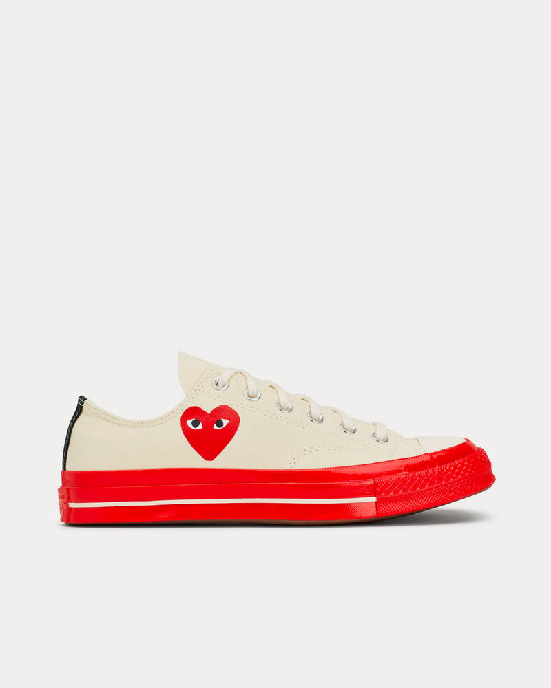 Converse x Comme des Garçons PLAY Chuck 70 White / Red Low Top Sneakers - 1