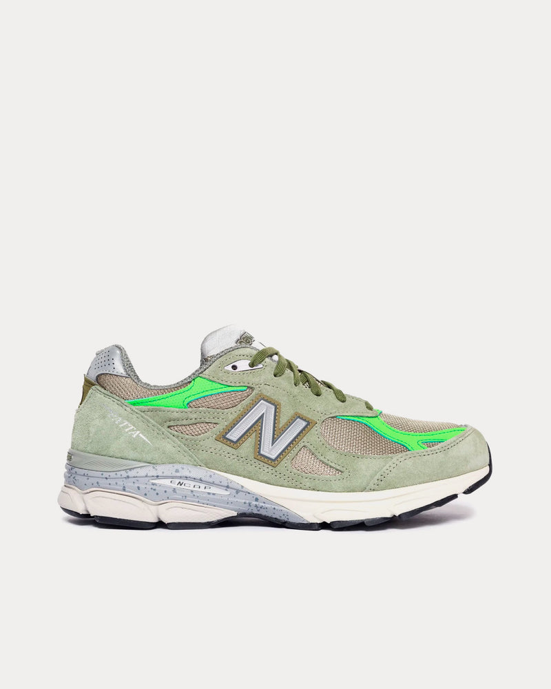 New Balance x Patta 990v3 Olive Low Top Sneakers - 1