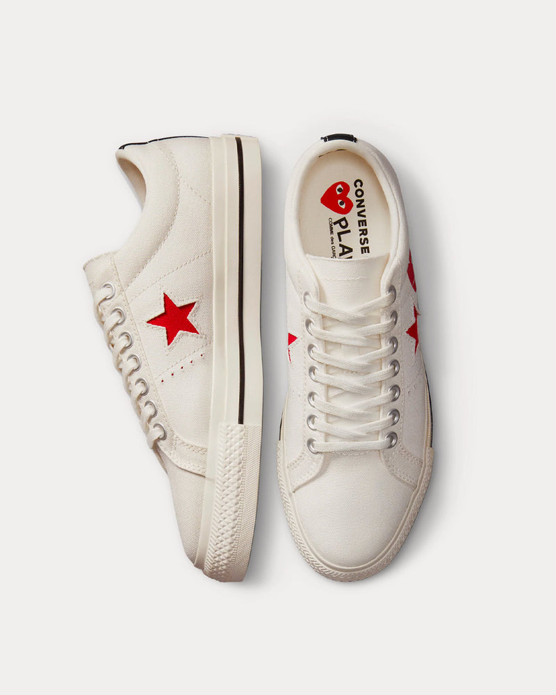 Converse x Comme des Garçons PLAY One Star Red Heart White Low Top Sneakers - 2