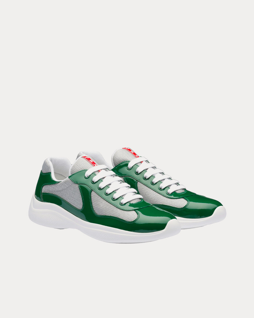 Prada America’s Cup Mango / Silver Low Top Sneakers - 3