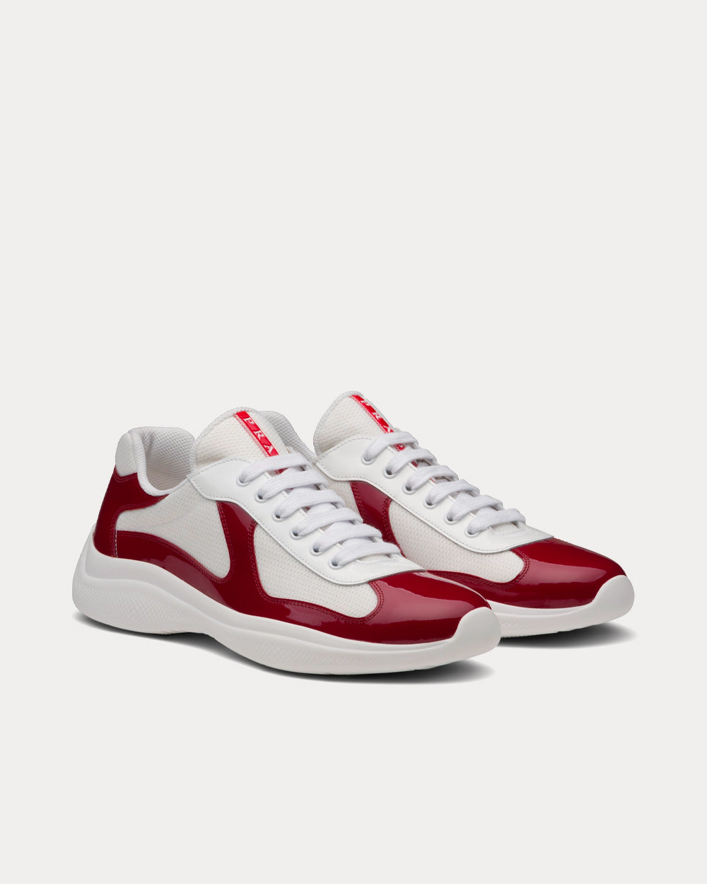 Red and white prada sneakers on sale