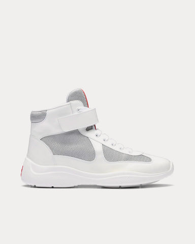 Prada America’s Cup White / Silver High Top Sneakers