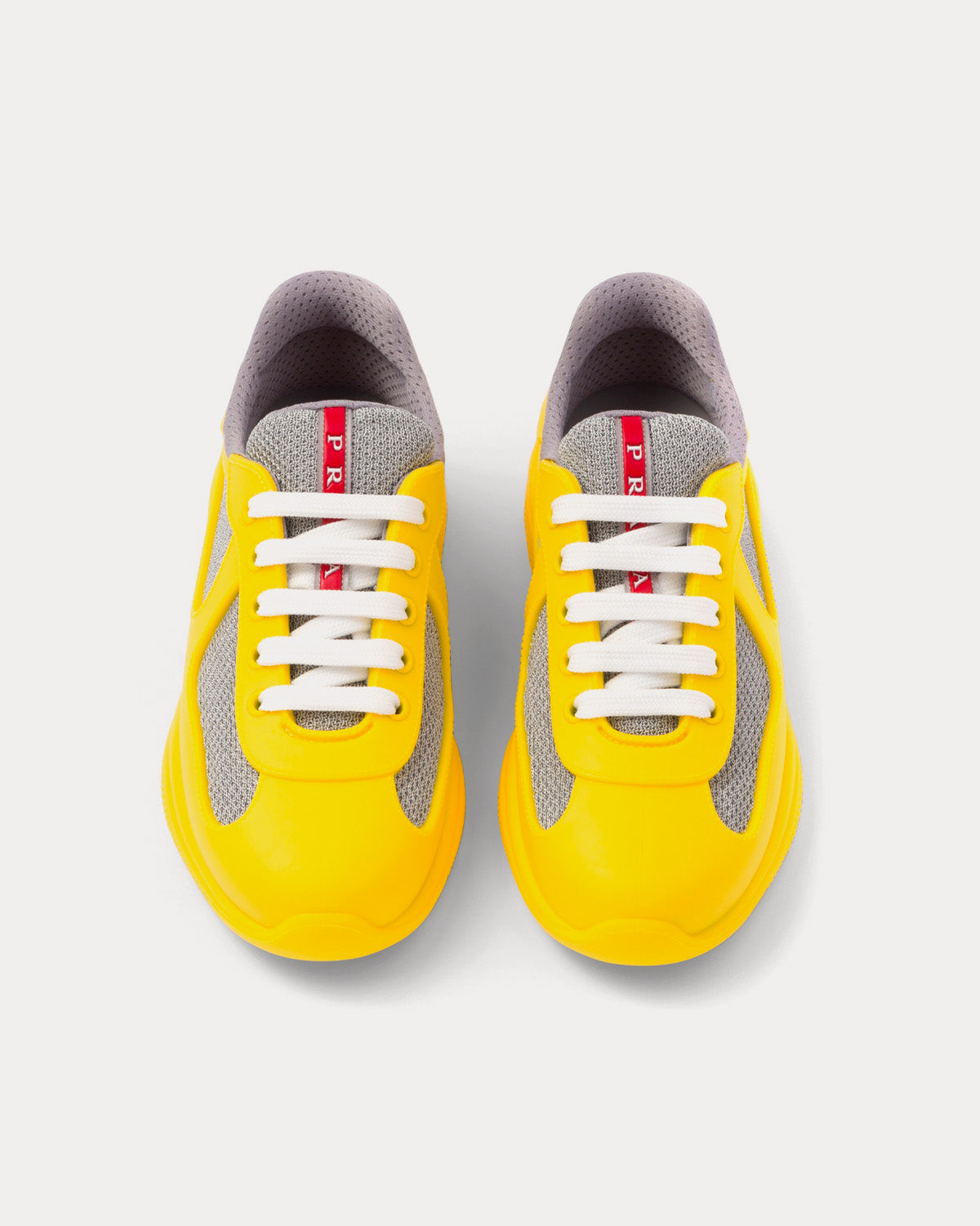 Prada America's Cup Soft Rubber & Bike Fabric Sunny Yellow Low Top Sneakers - 2