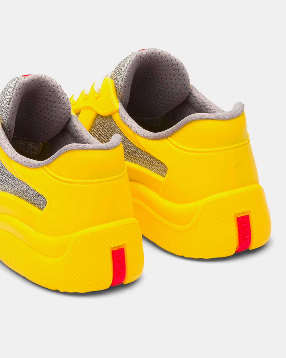 Prada America's Cup Soft Rubber & Bike Fabric Sunny Yellow Low Top Sneakers - 4