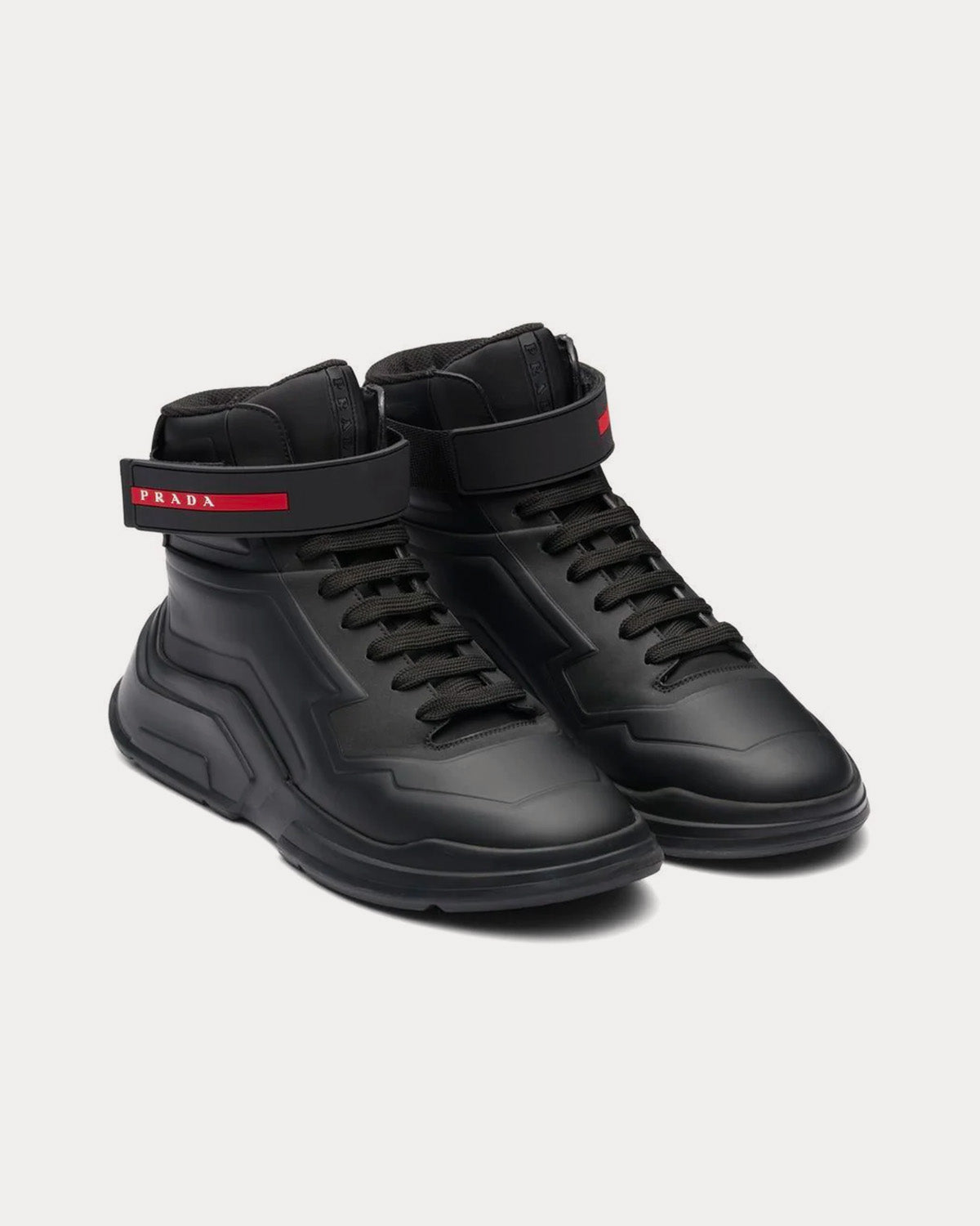 Prada Polarius Black High Top Sneakers - 2