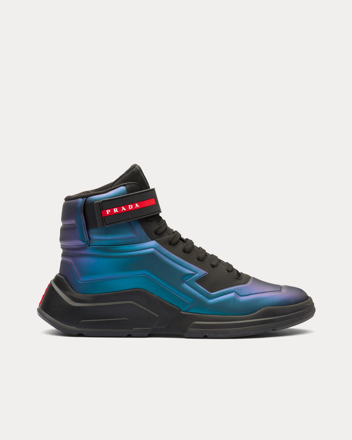 Prada Polarius Black / Iridescent High Top Sneakers - 1