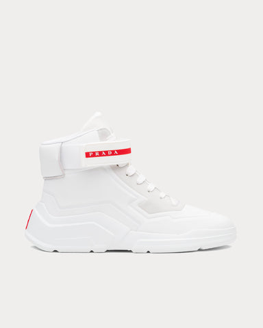 Prada Polarius 19 LR White Mid High Top Sneakers