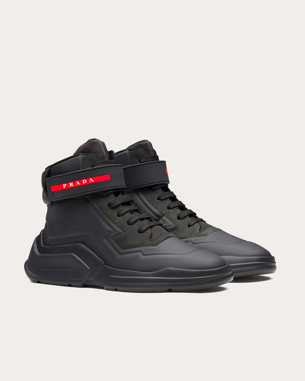 Prada Polarius 19 LR Black High Top Sneakers - 2