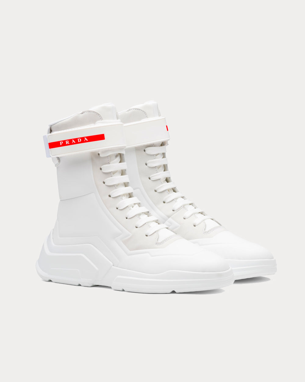 Prada Polarius 19 LR White High Top Sneakers - 2