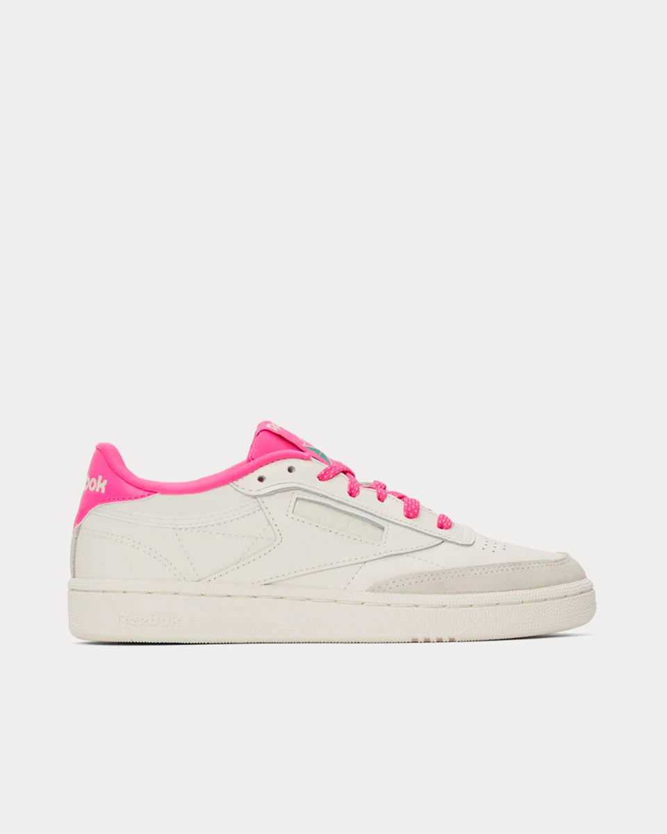 Reebok Club C 85 White Atomic Pink Low Top Sneakers Sneak in Peace