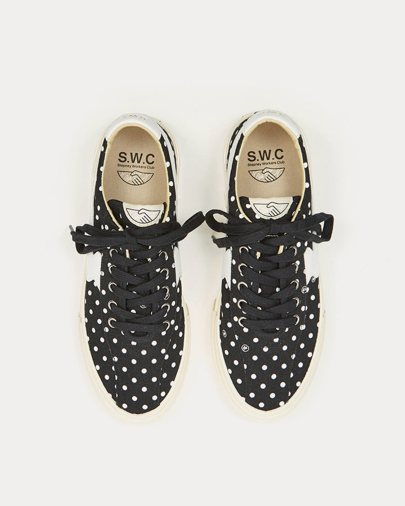 Stepney Workers Club x Goodhood Dellow S-Strike Polka Dot Print Black / White Low Top Sneakers - 2