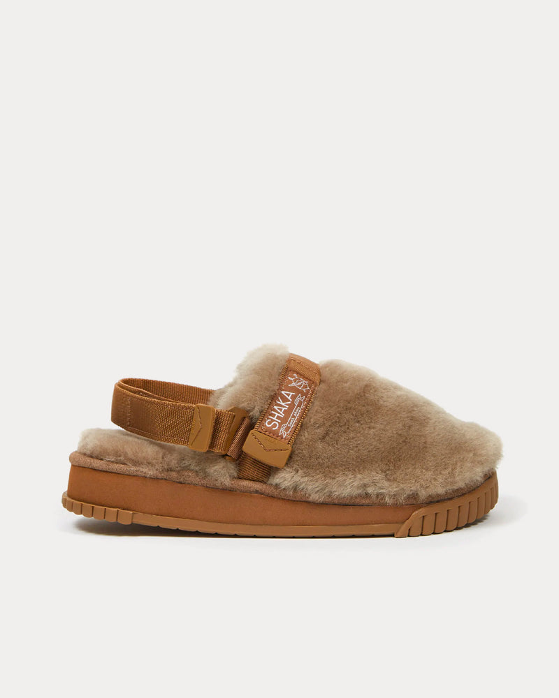 Shaka Snug Clog Mouton Dark Beige Slip Ons - 1