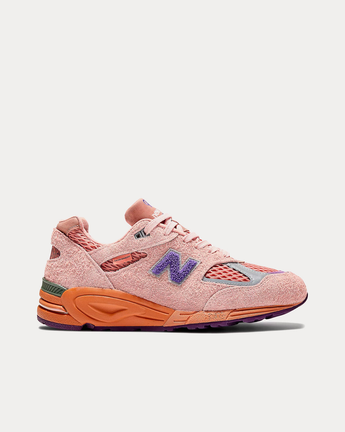 New Balance x Salehe Bembury MADE in USA 990v2  Misty Rose with Terra Cotta & Purple Passion Low Top Sneakers - 1