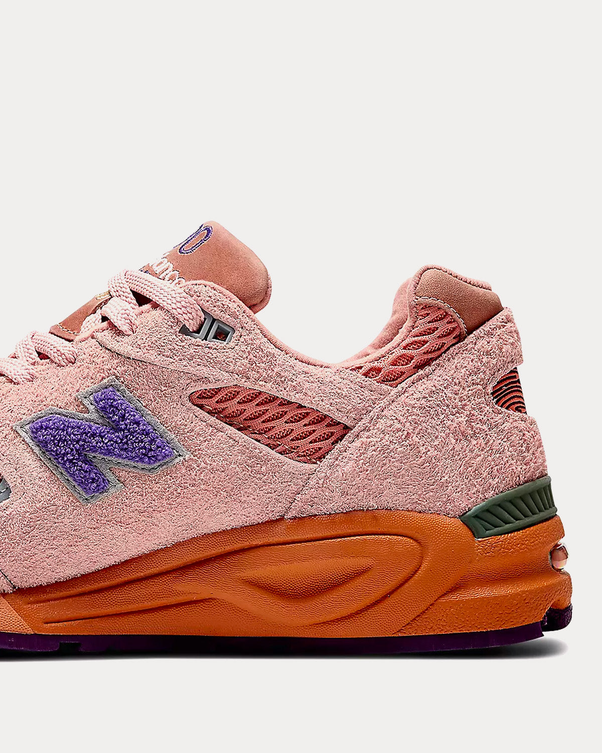 New Balance x Salehe Bembury MADE in USA 990v2  Misty Rose with Terra Cotta & Purple Passion Low Top Sneakers - 6