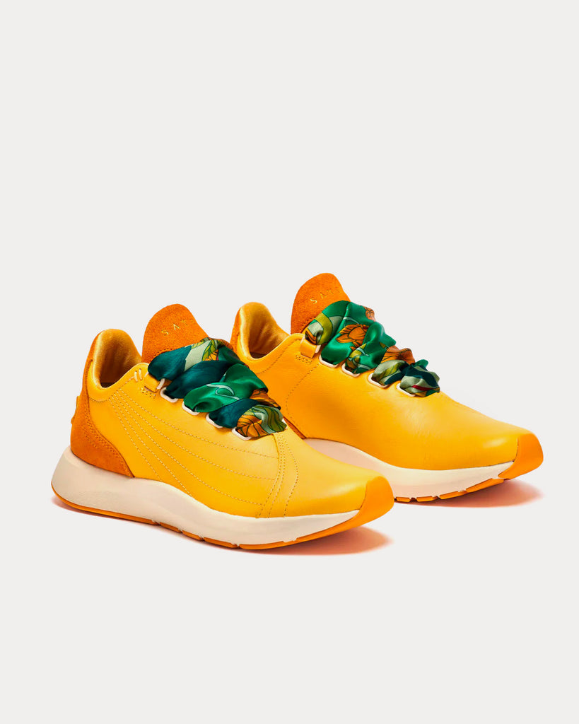 Yellow low top sneakers sale