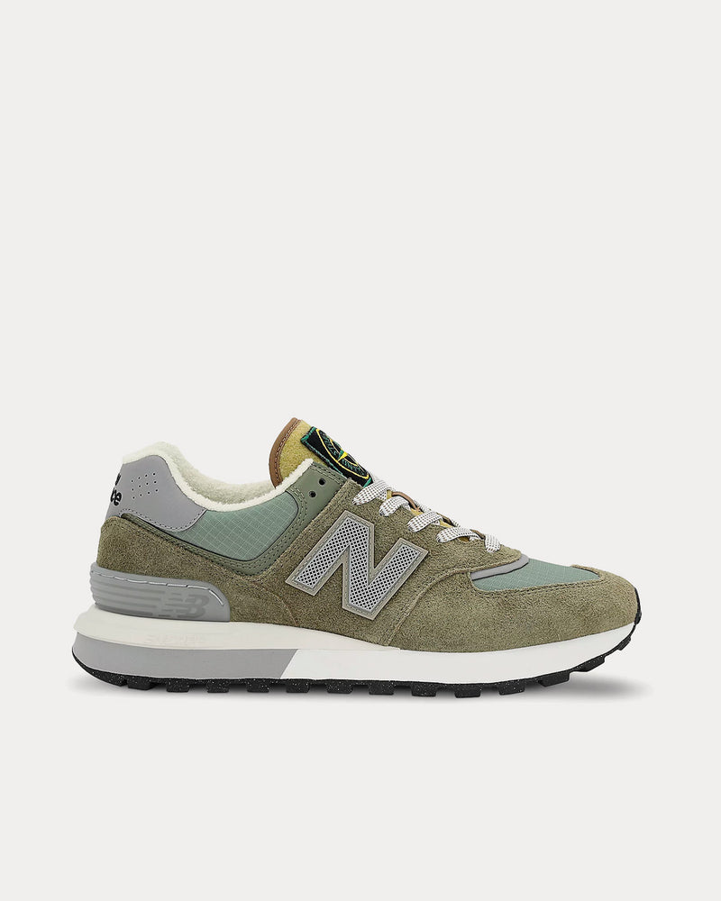 New Balance x Stone Island 574 Legacy Green Low Top Sneakers - 1