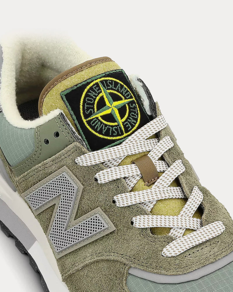 New Balance x Stone Island 574 Legacy Green Low Top Sneakers - 4