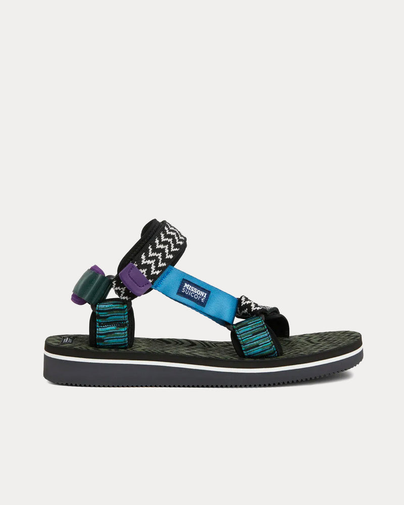 Suicoke x Missoni Depa Black / Purple / Green Sandals - 1