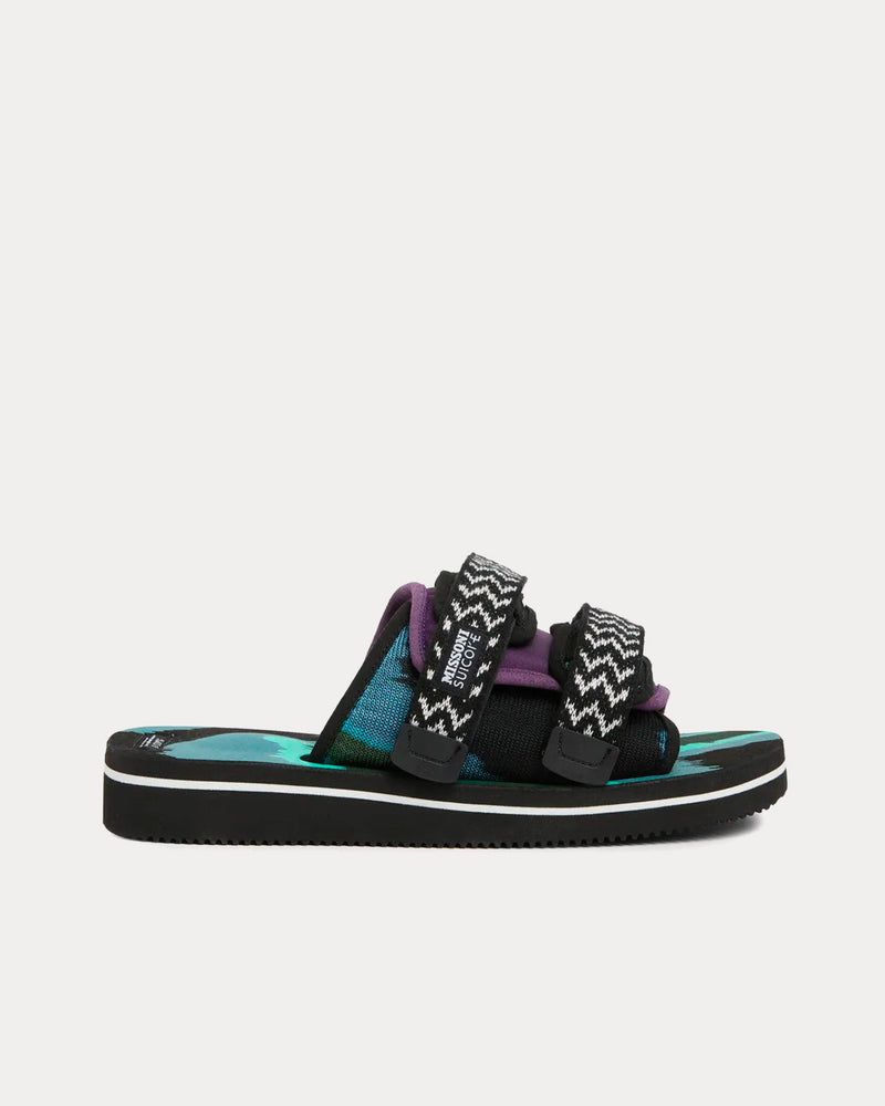 Suicoke x Missoni Moto Black / Purple / Green Sandals - 1