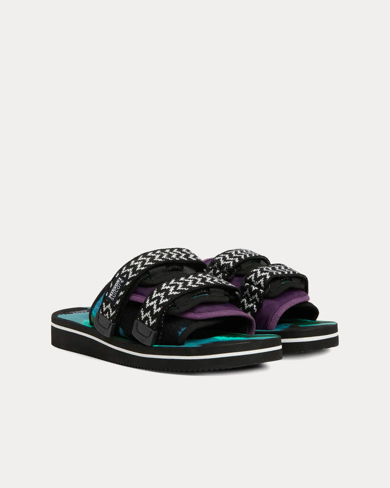 Suicoke x Missoni Moto Black / Purple / Green Sandals - 2