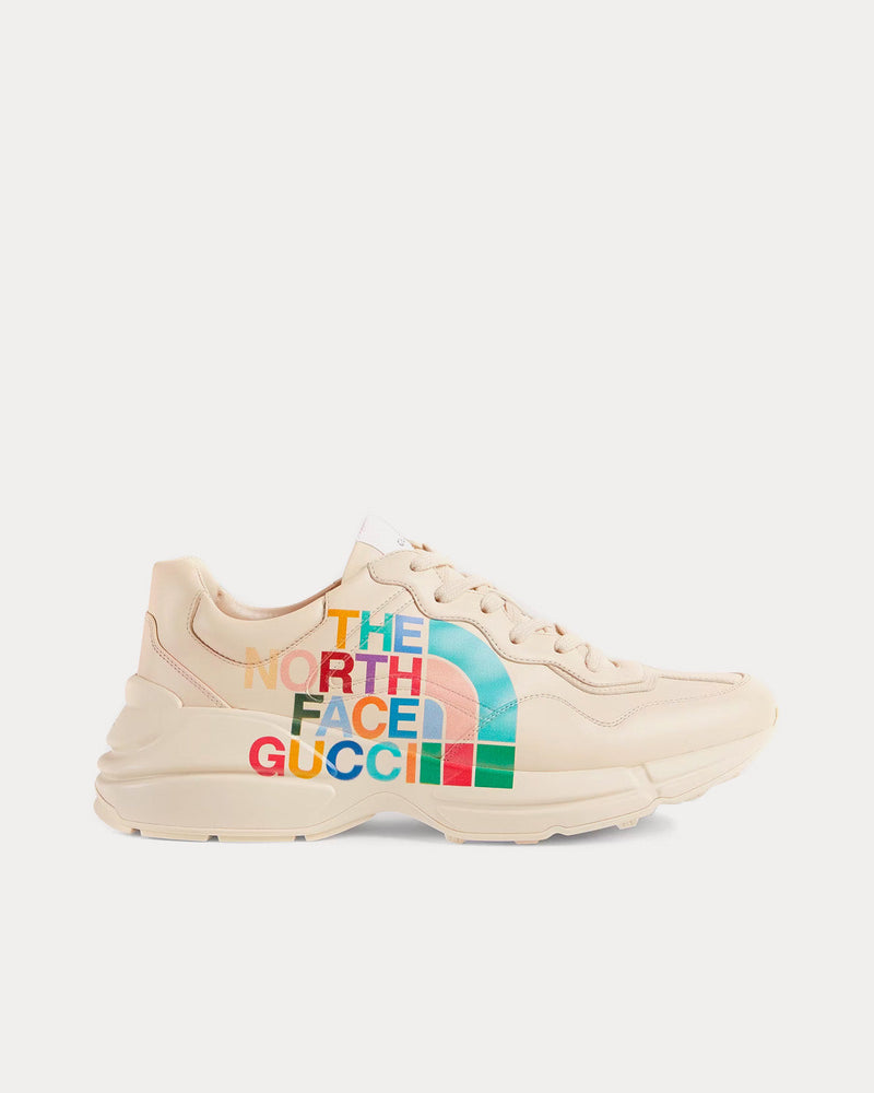 Gucci x The North Face Rhyton Leather Ivory Low Top Sneakers - 1