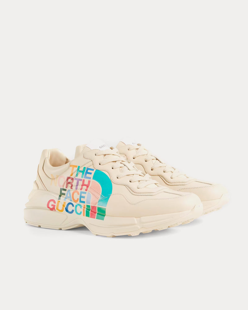 Gucci x The North Face Rhyton Leather Ivory Low Top Sneakers - 3