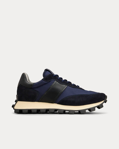 Tod's 1T Suede & Fabric Blue Low Top Sneakers