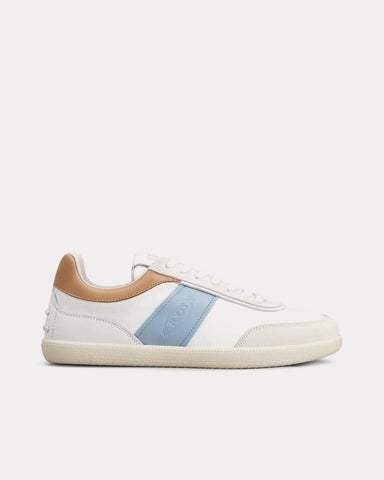 Tod's Tabs Suede White / Light Blue / Beige Low Top Sneakers