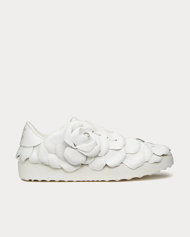 Valentino Garavani Atelier Petal Effect White Low Top Sneakers